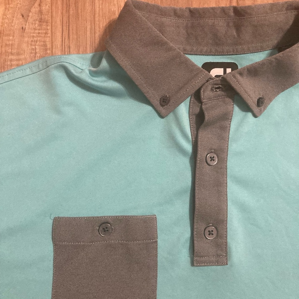 FootJoy Men’s Golf‎ Polo XL Teal & Grey Short Sleeved